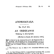 Aboriginals Ordinance 1911